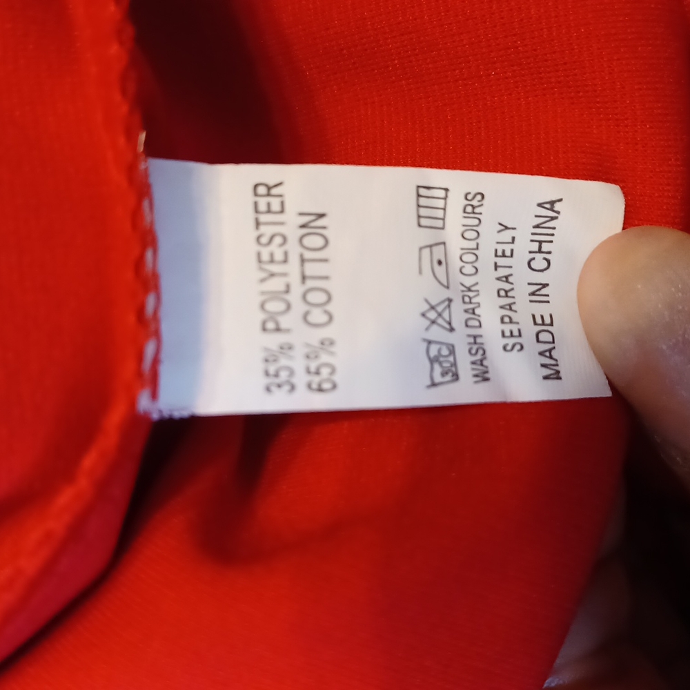 T7 - 👌Women's Red 2 Tiered Flared Hemline Tunic/Top - sz Large - Picture 8 of 9